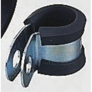 HellermannTyton Aluminium P-Clip 15.9 mm ID Black Natural Rubber Coating 211-15120 ALU12C-AL/CR-BK