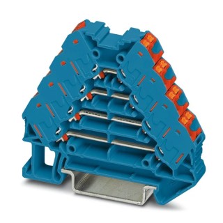 Phoenix Contact PTRV 4 BU/RD Series DIN Rail Terminal Block Blue, 0.14mm² to 2.5mm², 4-Level, Push-in, 250V, 10A 3270120