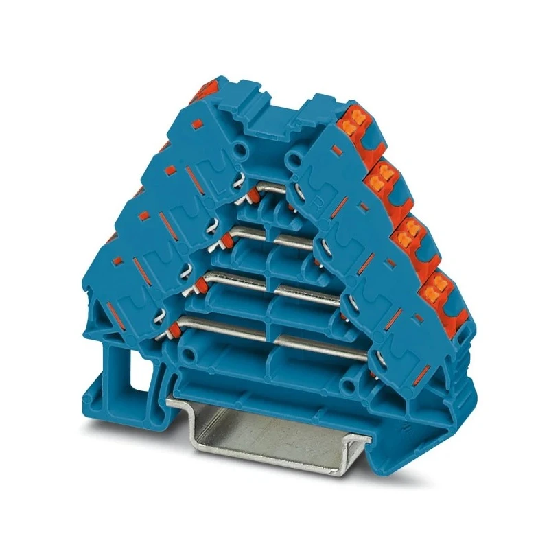 Phoenix Contact PTRV 4 BU/RD Series DIN Rail Terminal Block Blue, 0.14mm² to 2.5mm², 4-Level, Push-in, 250V, 10A 3270120