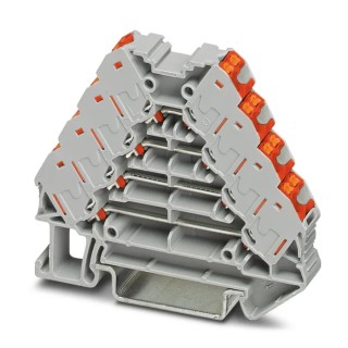 Phoenix Contact PTRV 4 /RD Series 2-Position 4-Level Grey DIN Rail Terminal Block 250V 10A Push-in 3270121