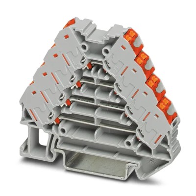 Phoenix Contact PTRV 4 /RD Series 2-Position 4-Level Grey DIN Rail Terminal Block 250V 10A Push-in 3270121