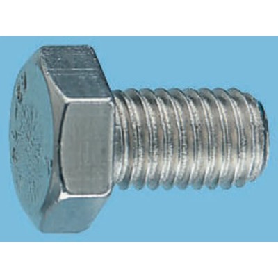 RS PRO Bright Zinc Steel Hex Bolt M4 x 20 mm Grade 8.8 Thread DIN 933 CHINA 527-410