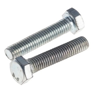 RS PRO Bright Zinc Steel Hex Bolt M5 x 25 mm Grade 8.8 DIN 933 527-432