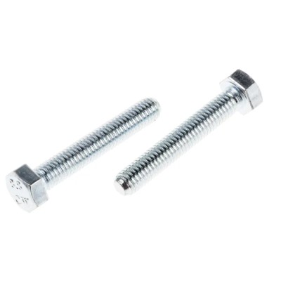 RS PRO Bright Zinc Steel Hex Bolt M5 x 30 mm Grade 8.8 DIN 933 527-448