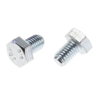 RS PRO Hex Bolt M8 x 12 mm Steel Grade 8.8 Bright Zinc Finish DIN 933 527-482