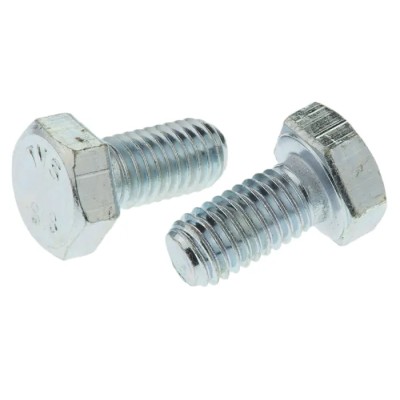 RS PRO Bright Zinc Steel Hex Bolt M8 x 16 mm Grade 8.8 Steel DIN 933 527-498