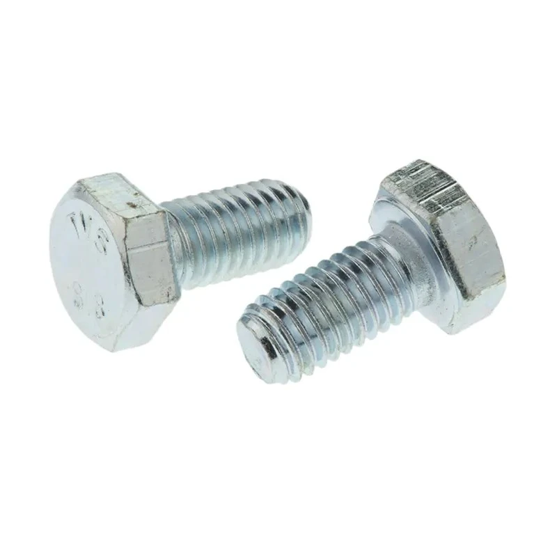RS PRO Bright Zinc Steel Hex Bolt M8 x 16 mm Grade 8.8 Steel DIN 933 527-498