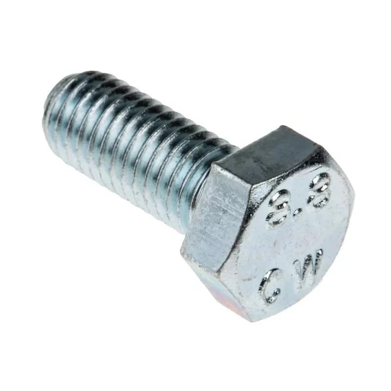 RS PRO Bright Zinc Steel Hex Bolt M8 x 20 mm Grade 8.8 High Tensile Steel DIN 933 527-505