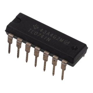 Texas Instruments Operational Amplifier , 3 MHz Gain Bandwidth, 14-Pin PDIP Package, 15V MAX Through Hole Mount TL074IN
