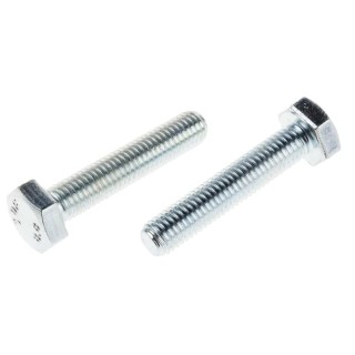RS PRO Bright Zinc Steel Hex Bolt M10 x 50 mm Grade 8.8, DIN 933 527-606