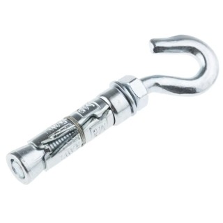 RawlPlug Carbon Steel Zinc Plated Masonry Anchor M8 x 98 mm Shield Expanding Hook Bolt R-RBL-08HW