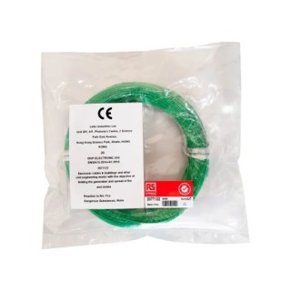 RS PRO Green Hook Up Wire 26 AWG 1 x 0.40 mm Silver Plated Copper Core 50 m Ethylene Tetrafluoroethylene Jacket 300 207-7132