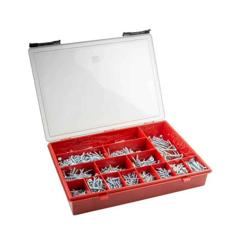 RS PRO Steel Galvanised 1250 Piece Pozidriv Drive Wood Screw Bolt Kit 528-514