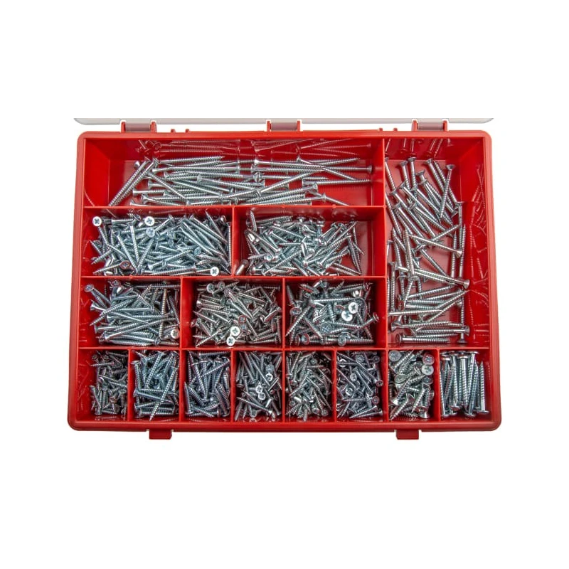 RS PRO Steel Galvanised 1250 Piece Pozidriv Drive Wood Screw Bolt Kit 528-514