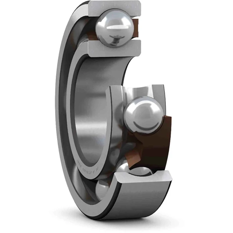 SKF Single Row Deep Groove Ball Bearing 20 mm ID, 52 mm OD, 15 mm Race Width, Non-Metallic Cage, Steel Balls 6304 ETN9/C3