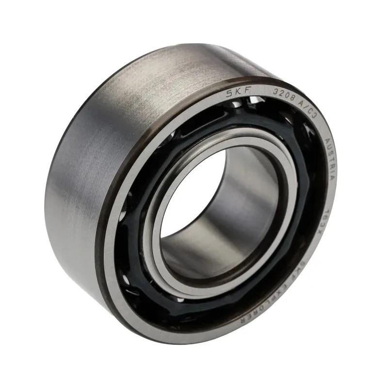 SKF 2 Row Double Angular Contact Ball Bearing 40 mm ID, 80 mm OD, 30.2 mm Race Width, Sheet Metal Cage, Steel Balls 3208 A/C3