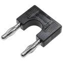 RS Pro Black Male 4 mm Banana Double Connector Plug 30V 32A Nickel Plating 208-0236