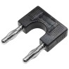 RS Pro Black Male 4 mm Banana Double Connector Plug 30V 32A Nickel Plating 208-0236