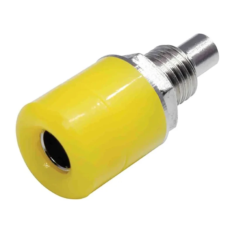 RS Pro Yellow Female Banana Socket Connector 4 mm 30V 24A Nickel Plating 208-0301