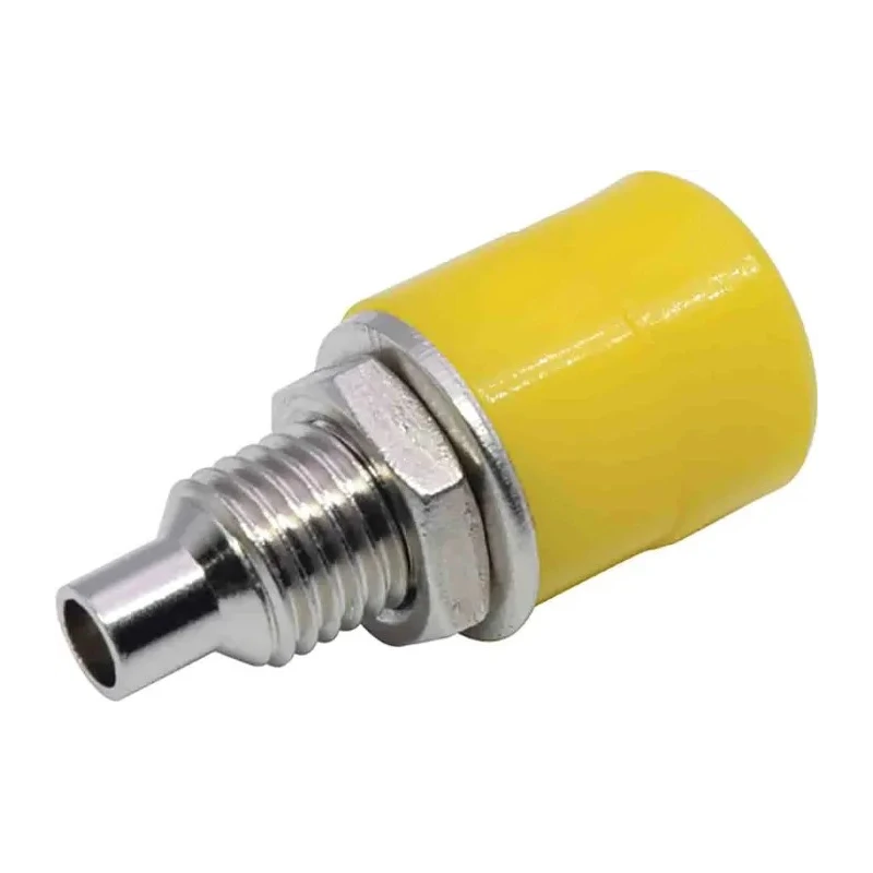 RS Pro Yellow Female Banana Socket Connector 4 mm 30V 24A Nickel Plating 208-0301