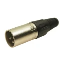RS PRO Cable XLR Connector Straight Male 3 Way Silver Plating 69mm 208-0606
