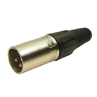 RS PRO Cable XLR Connector Straight Male 3 Way Silver Plating 69mm 208-0606