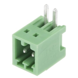 Phoenix Contact COMBICON MC Series Pluggable Terminal Block 2-Contact 2.5 mm Pitch 1 Row 320V 4A Solder Termination 1881448