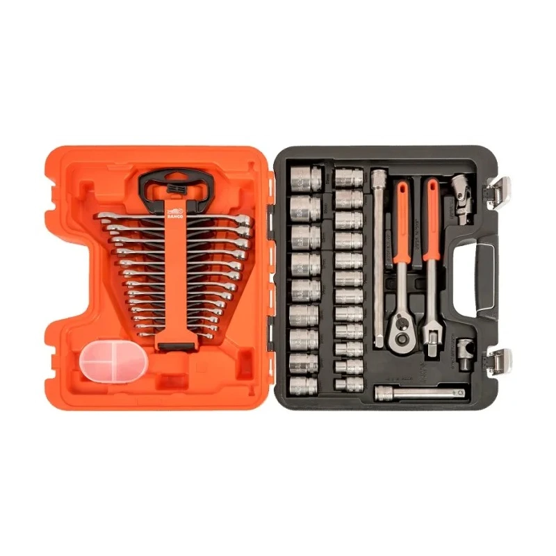 Bahco 40-Piece 1/2 in Standard Socket Set Drive Size 1/2 in Socket Size 10 to 32 mm Alloy Steel S400