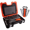Bahco 40-Piece 1/2 in Standard Socket Set Drive Size 1/2 in Socket Size 10 to 32 mm Alloy Steel S400