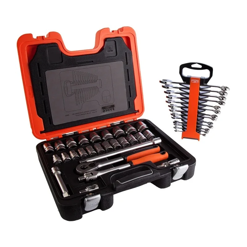 Bahco 40-Piece 1/2 in Standard Socket Set Drive Size 1/2 in Socket Size 10 to 32 mm Alloy Steel S400