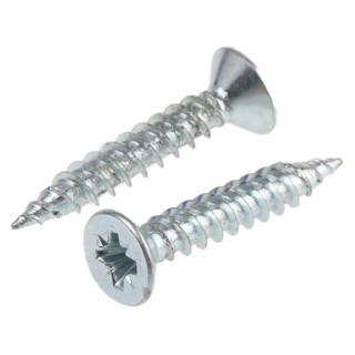 RS PRO Pozidriv Countersunk Steel Wood Screw Bright Zinc No. 8 Thread 1 in Length 529-107