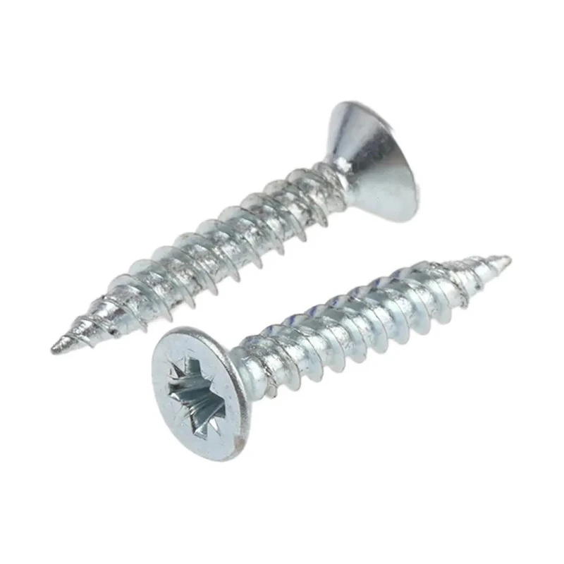 RS PRO Pozidriv Countersunk Steel Wood Screw Bright Zinc No. 8 Thread 1 in Length 529-107