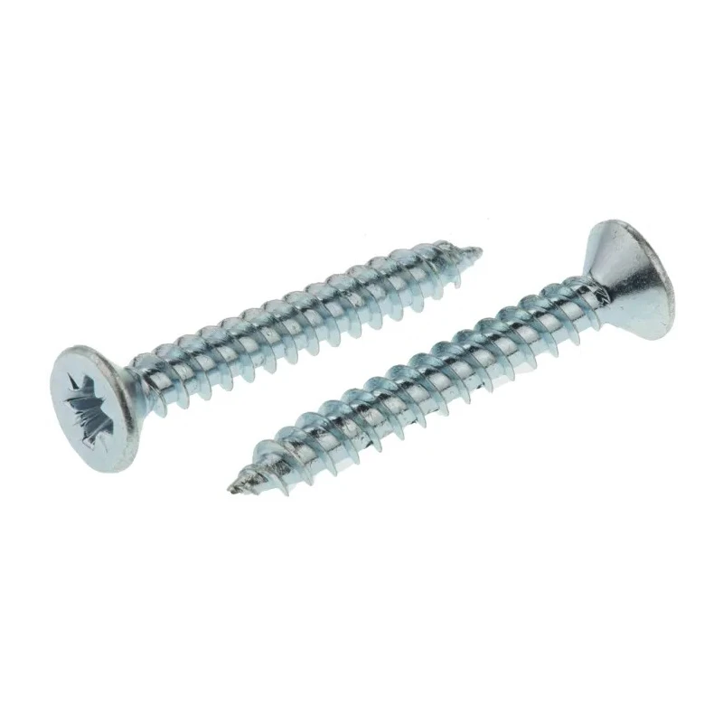 RS PRO Pozidriv Countersunk Steel Wood Screw Bright Zinc 8 Thread 1.25 in Length 529-113