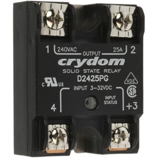 Crydom 1 Series Solid State Relay Panel Mount 25A Load 280 Vrms Maximum Load Voltage 32V Control D2425PG