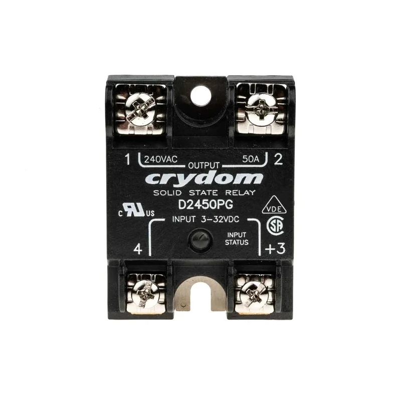 Crydom 1 Series Solid State Relay Panel Mount 50A Load 280 Vrms Load 32V Control D2450PG