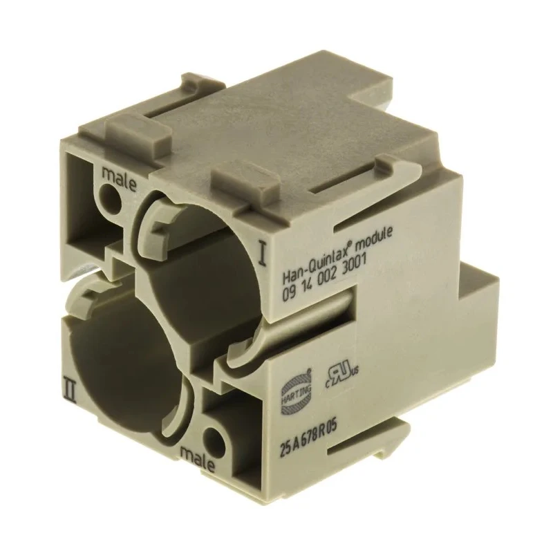 HARTING Heavy Duty Power Connector Module HAN Modular Series Male, 10A, 2 Contacts 09140023001