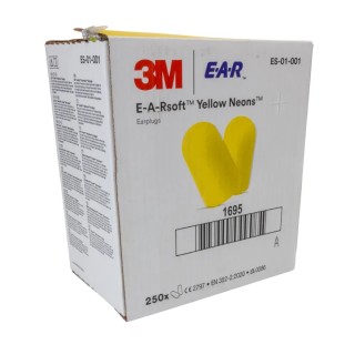 3M E.A.R Soft Yellow Neons Series Yellow Disposable Ear Plugs, 36 dB Rated, 250 Pairs ES-01-001
