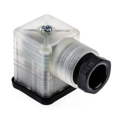 Hirschmann GDML 2P+E DIN 43650 A Solenoid Valve Connector Female Indicator Light 24 V 933737212 GDML 2011 LED 24 VR YE black