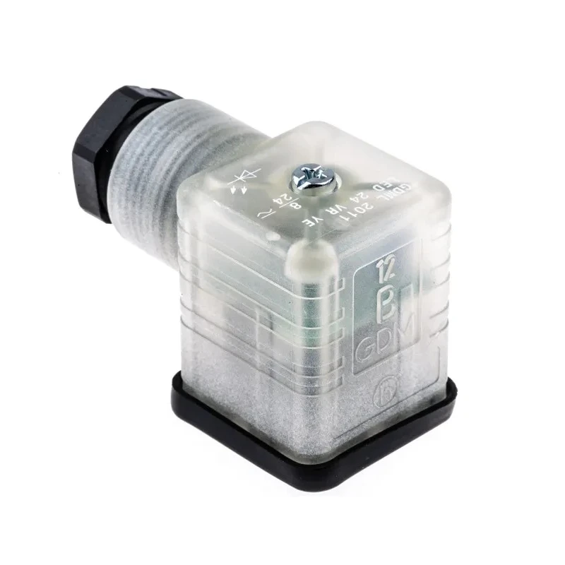 Hirschmann GDML 2P+E DIN 43650 A Solenoid Valve Connector Female Indicator Light 24 V 933737212 GDML 2011 LED 24 VR YE black