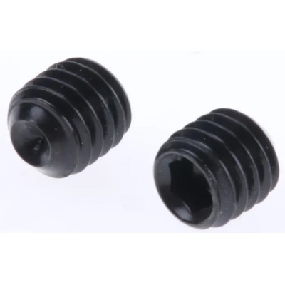 RS PRO Steel Grub Screw Plain Cup M6 x 6 mm Thread Size Black Finish DIN 916 530-006