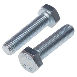 RS PRO Bright Zinc Steel Hex Bolt M12 x 50 mm Grade 8.8 Threaded Fastener DIN 933 530-191