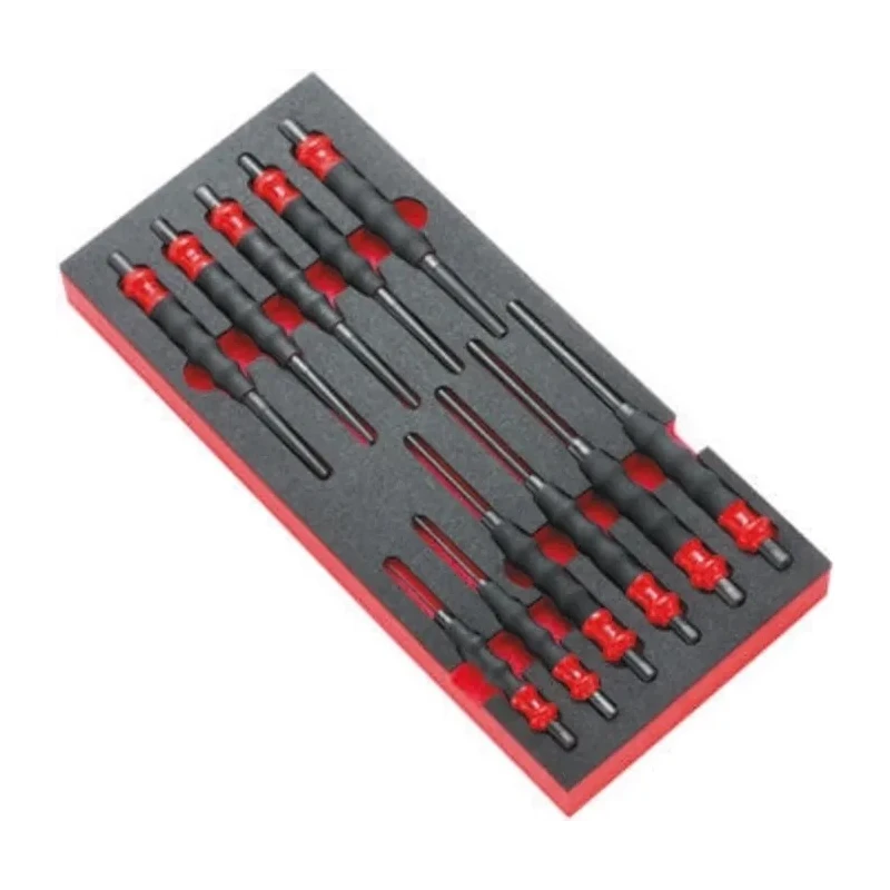 Facom 11-Piece Pin Punch Set, 8mm Shank, Foam-Packed MODM.CGPB