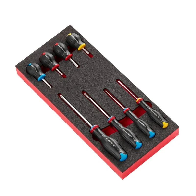Facom Phillips, Pozidriv, Slotted Standard Screwdriver Set, 8-Piece MODM.AT3PB