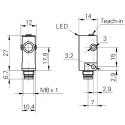 Baumer Block Ultrasonic Proximity Sensor M8 x 1 Thread 200 mm Detection 200mA PNP Output 30V DC UNDK 10P8914/S35A
