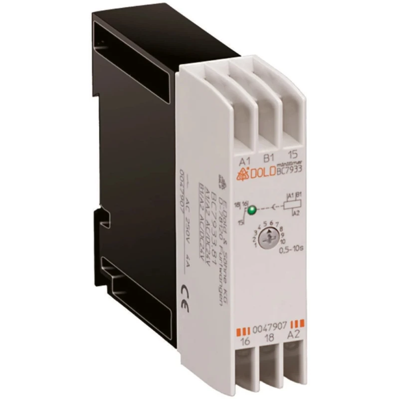 Dold BC7933N Series DIN Rail Timer Relay, 1-Contact, 24V AC, 0.5 to 10 Seconds, SPDT Switch BC7933N.81 AC/DC24V 0.5-10S