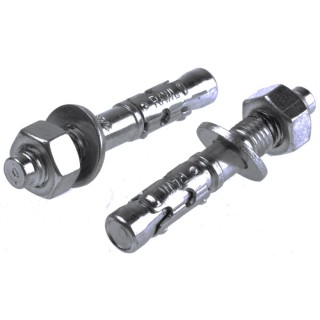 RawlPlug Carbon Steel Through Bolt Anchor Wall Plug Zinc Plated 12 mm x 80 mm 530-595