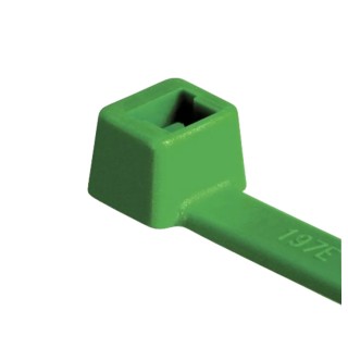 HellermannTyton Inside Serrated Cable Tie, 210 mm Length, 4.7 mm Width, Green Polyamide 66, 355N 116-08015 T80R-PA66-GN