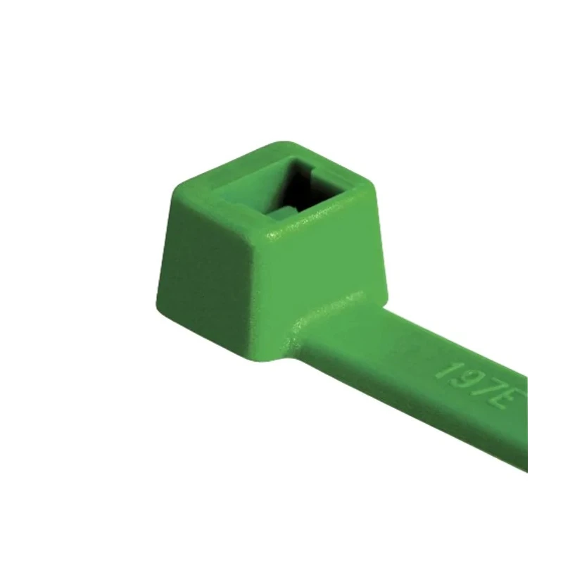 HellermannTyton Inside Serrated Cable Tie, 210 mm Length, 4.7 mm Width, Green Polyamide 66, 355N 116-08015 T80R-PA66-GN