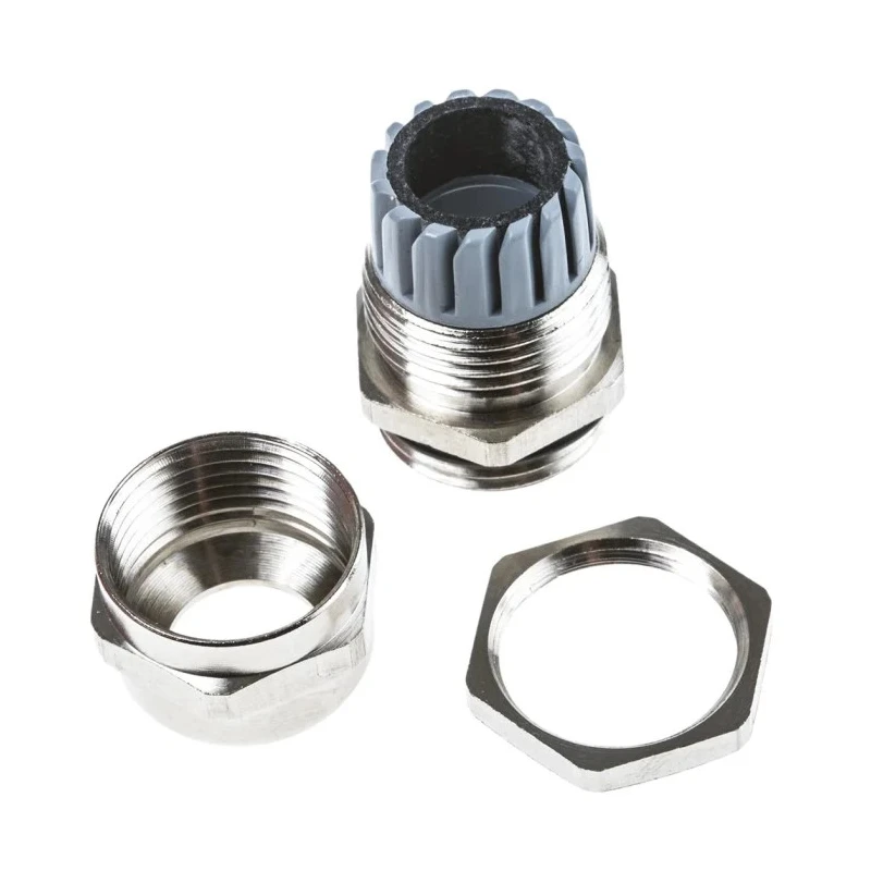 SIB TEC Series Metallic Nickel Plated Brass Cable Gland PG11 Thread, 6 mm Minimum Cable Diameter, 11.5 mm Maximum C5011000R