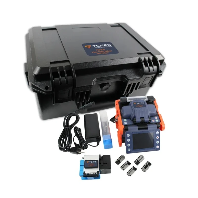 Tempo Optical Fibre Fusion Splicer and Cleaver Kit, High Performance Core Alignment Splicer 7-Second Splice FSP200-KIT1-EU